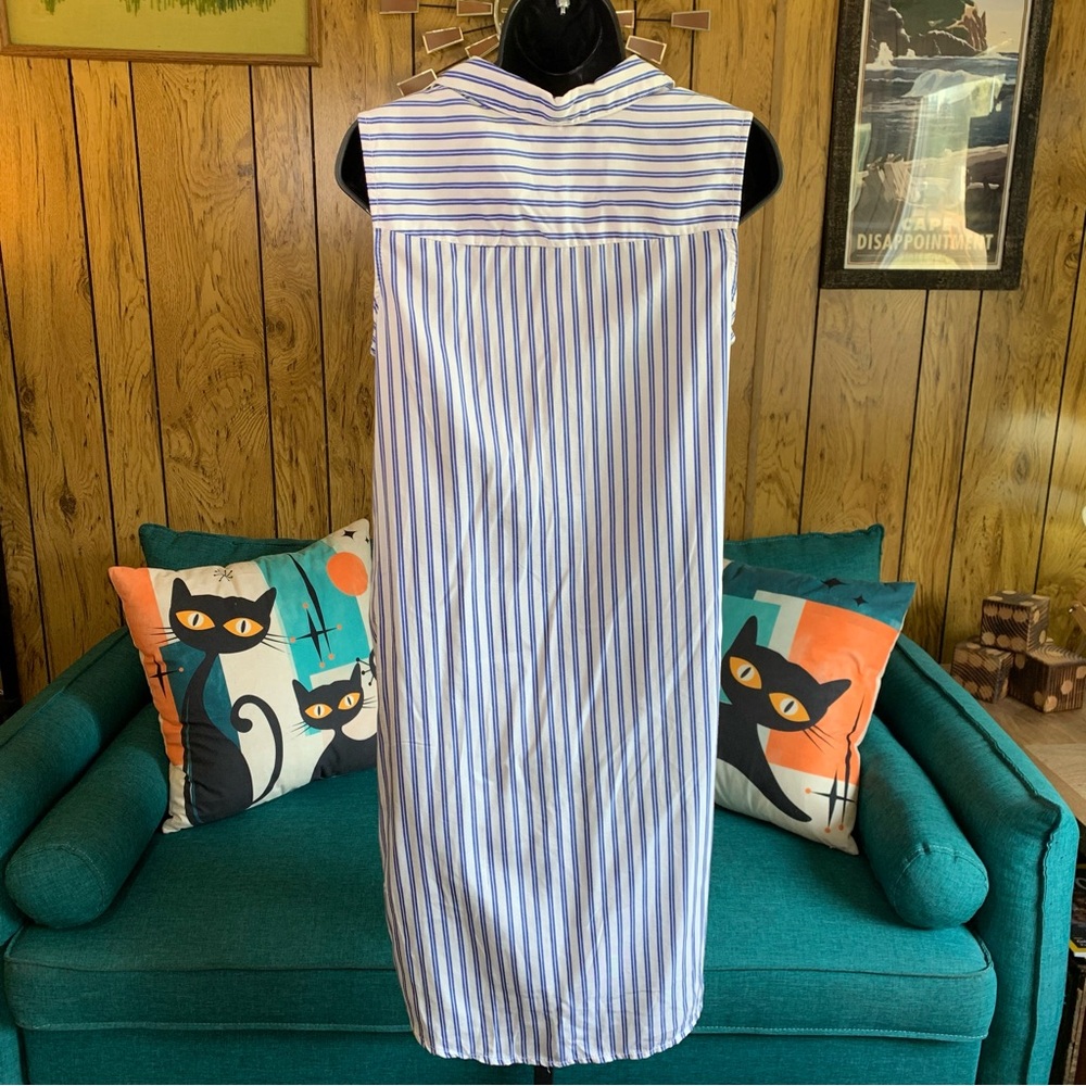 GNW Embroidered Pinstripe Shirt Dress - Picture 5 of 9